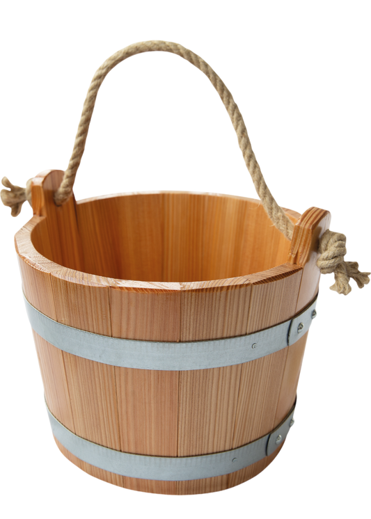 Sauna-Bucket with rope handle