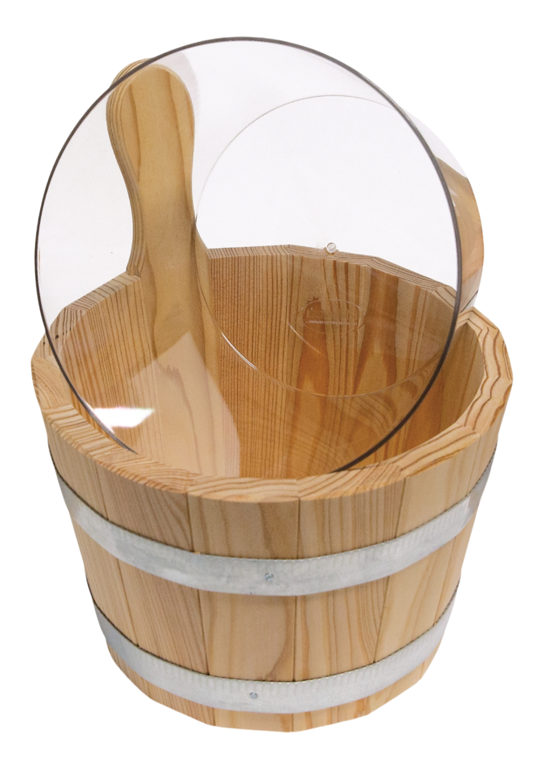 Sauna-bucket with handle stave